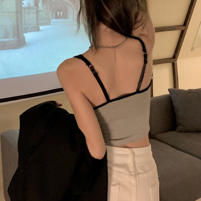 Grey Camisole Top (With Detachable Chest Pad) 1pc - LMCHING Group Limited