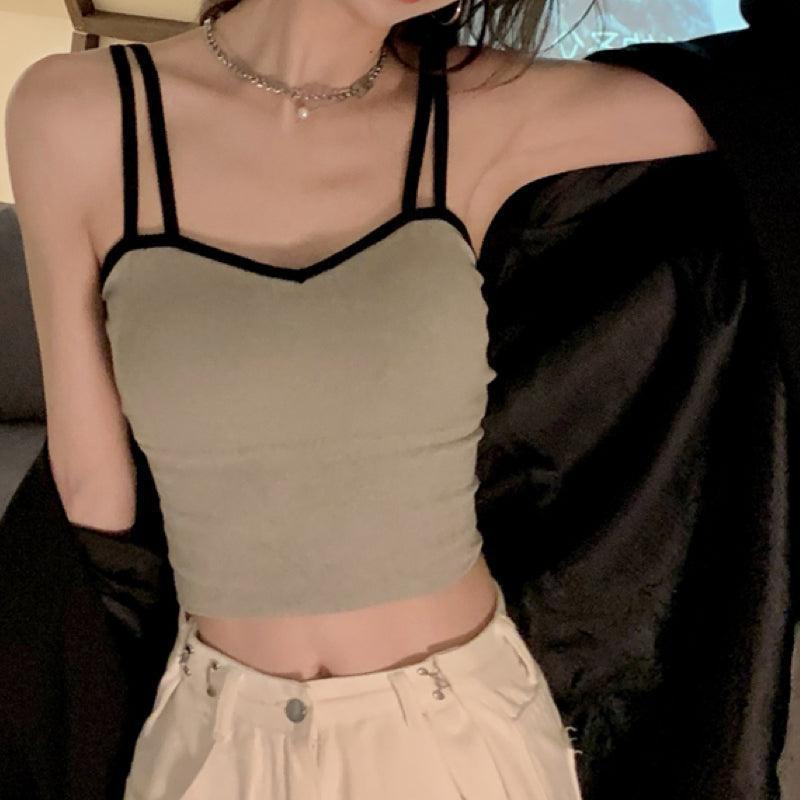 Grey Camisole Top (With Detachable Chest Pad) 1pc - LMCHING Group Limited
