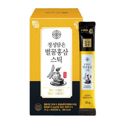 Han Kuk Sam Stick de Ginseng Vermelho com Mel Premium 10g x 30