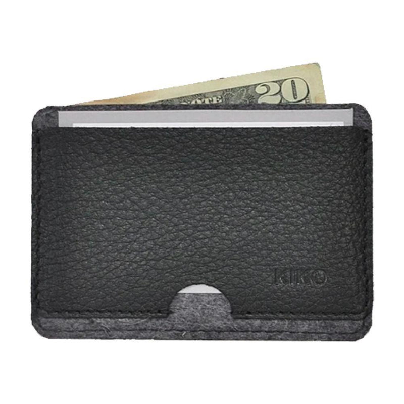 KIKO Leather USA Wool Felt & Vegetable Tanned Cowhide Combo Card Case Wallet 1pc - LMCHING Group Limited