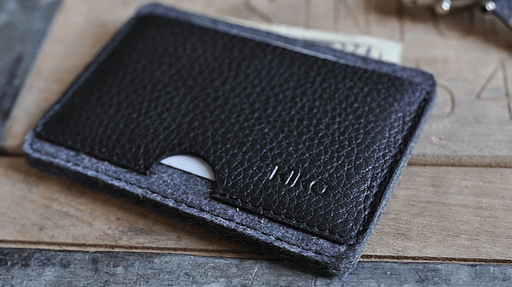 KIKO Leather USA Wool Felt & Vegetable Tanned Cowhide Combo Card Case Wallet 1pc - LMCHING Group Limited