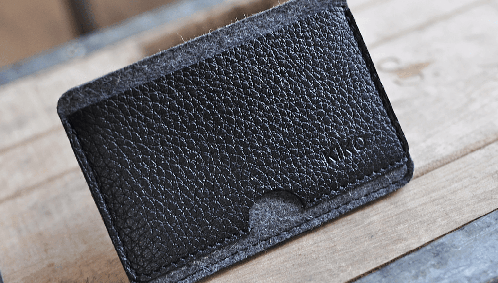 KIKO Leather USA Wool Felt & Vegetable Tanned Cowhide Combo Card Case Wallet 1pc - LMCHING Group Limited