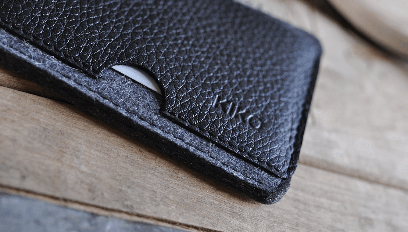 KIKO Leather USA Wool Felt & Vegetable Tanned Cowhide Combo Card Case Wallet 1pc - LMCHING Group Limited