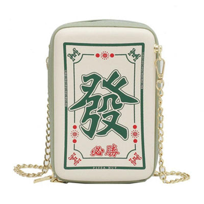 Sac à tuiles Mahjong vertes 1 unité