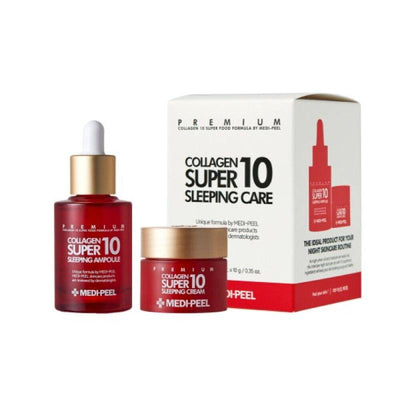 MEDIPEEL Collagen Super 10 Sleeping Care Set (Ampoule 30ml + Cream 10g)