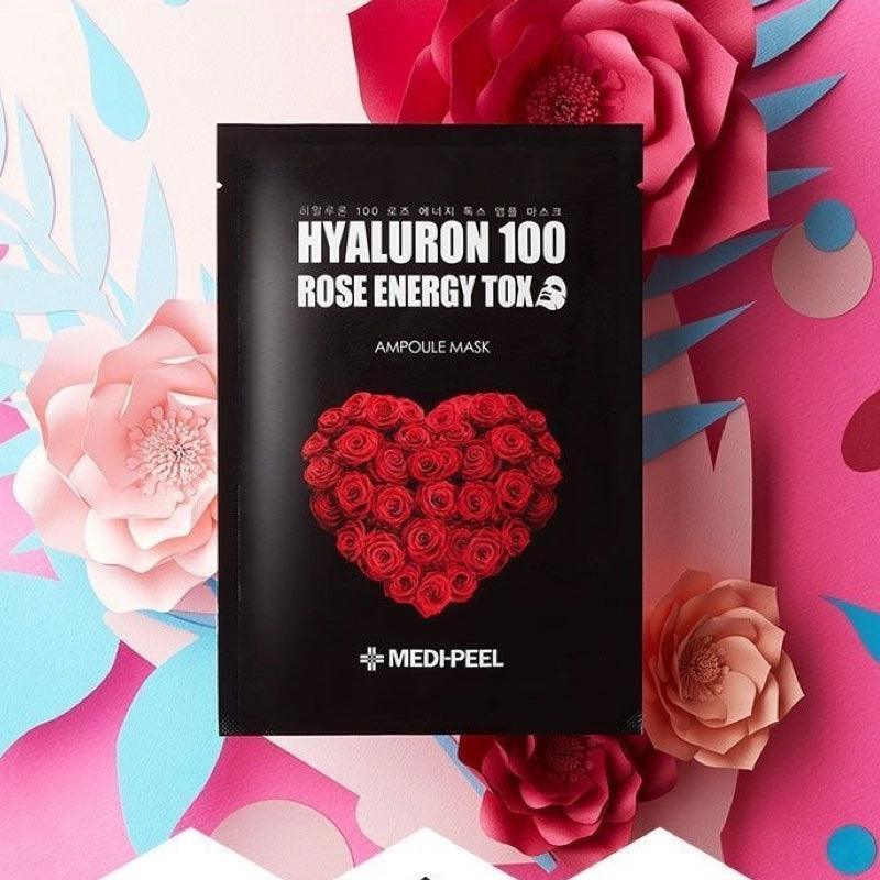 MEDIPEEL Hyaluron 100 Rose Energy Tox Ampoule Mask (Wrinkle Care) 30ml x 10 - LMCHING Group Limited