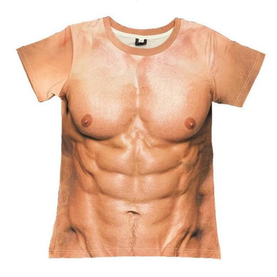 Mannen 3D Spier T-shirt 1 st