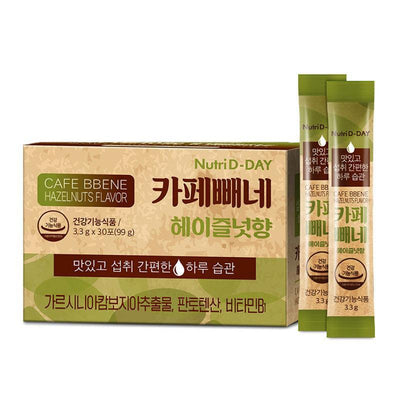 Nutri D-DAY 韩国 即冲燃脂减肥咖啡 (榛子味) 3.3g x 30件
