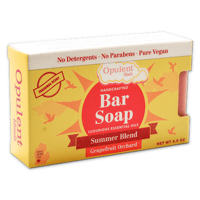Opulent blends USA All Natural Vegan Handmade Antibacterial Luxurious Essential Oil Bar Soap (Grapefruit Orchards) 112g