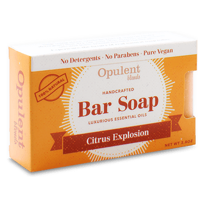 Opulent blends USA All Natural Vegan Handmade Refreshing Luxurious Essential Oil Bar Soap (Citrus Explosion) 112g