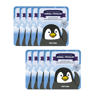 Pretty Skin Total Solution Animal Penguin Mascarilla blanqueadora 25g x 10