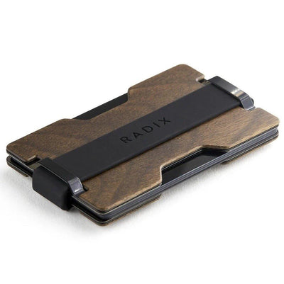 Radix USA Dompet Penyimpan Kartu Ramping 8mm Elemen Kayu Kenari (Memblokir RFID) 1buah