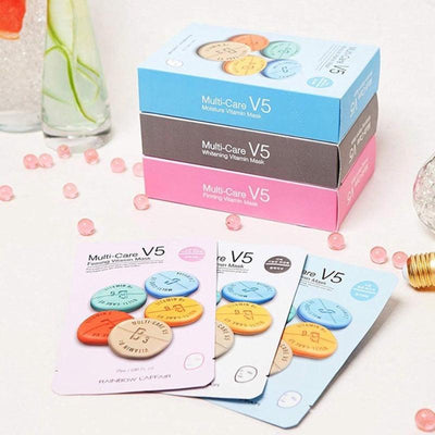 Rainbow L'affair Multi-Care V5 Whitening Vitamin Mask (White) 25ml x 10 - LMCHING Group Limited