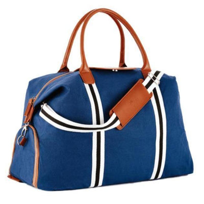 SAINT MANIERO 德國 手工環保純素皮革 大容量防水防污 手提行李袋 (海軍藍色) 1個