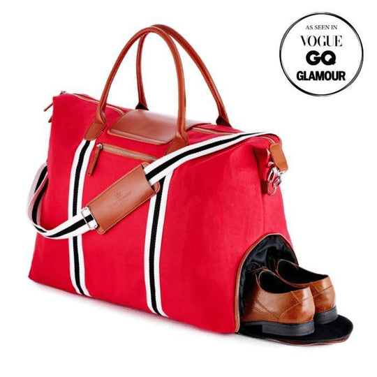 SAINT MANIERO Germany Handmade Leather Water Resistant Duffel Bag Massimo (Red) 1pc - LMCHING Group Limited
