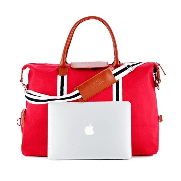 Saint Maniero Germany Handmade Leather Water Resistant Duffel Bag Massimo (Red) 1pc - LMCHING Group Limited