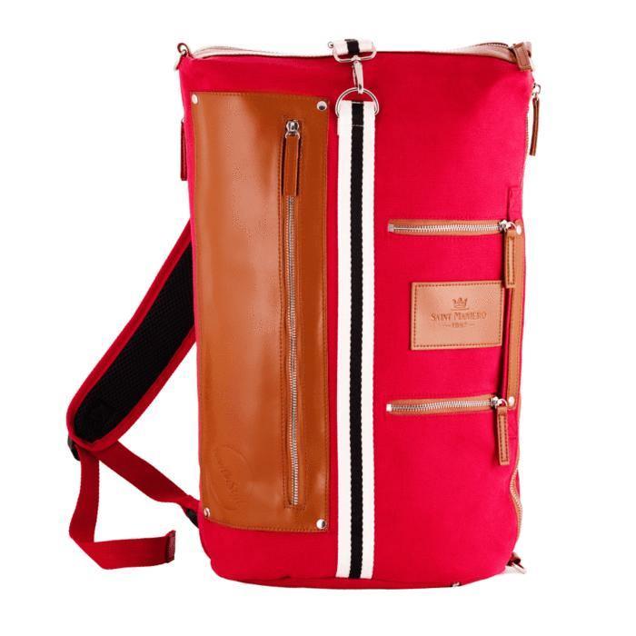 SAINT MANIERO Germany Handmade Leather Water Resistant Sempre Backpack (Red) 1pc - LMCHING Group Limited