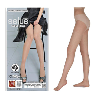 salua 17D Multi Hip-Up Slimming Stockings (Seductive Nude/Black) 1pc