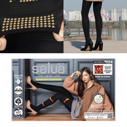 salua 700M Double Terry Press Super Warm Hip-Up Slimming Stockings 1pc - LMCHING Group Limited