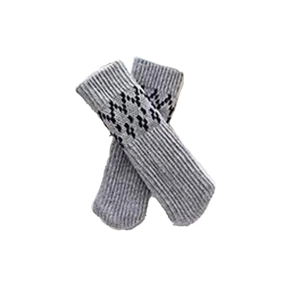 SeedCare Canada Wiederverwendbare Anti-Fall Pure Gray mit Muster Stuhl Socken Protektoren (Easy Moving & Noise Reducing) 1 Paar