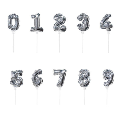 Silver Number Party Ballon 1pc