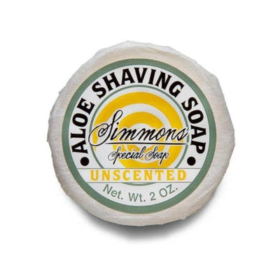 Simmons Natural Bodycare USA Jabón de afeitar hecho a mano con áloe vera (sin perfume) 59g