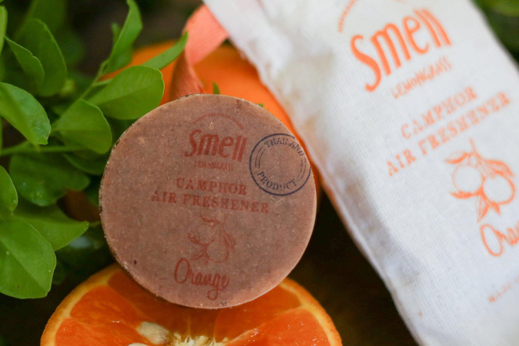 smell LEMONGRASS Handmade Camphor Air Freshener/Mosquito Repellent (Orange) 30g - LMCHING Group Limited