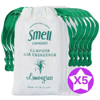 smell LEMONGRASS Handmade Camphor Air Freshener/Mosquito Repellent Set (Lemongrass) 30g x 5 pieces