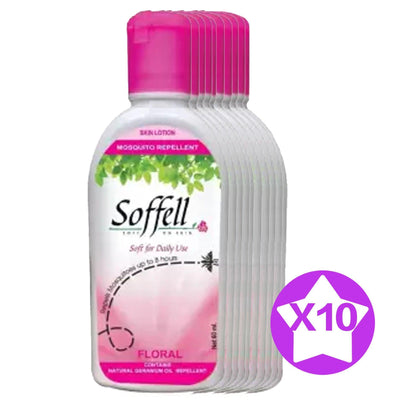 Soffell Mosquito Repellent Lotion Set (Floral Scent) 60ml x 10 bottles