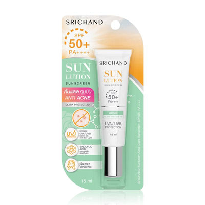 Srichand Protetor Solar Sunlution Skin Anti Acne SPF50+ PA++++ 15ml