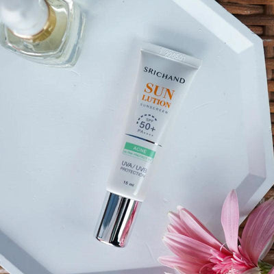Srichand Sunlution Skin Anti Acne Sunscreen SPF50+ PA++++ 15ml - LMCHING Group Limited