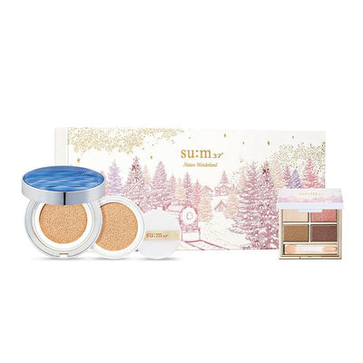 SU:M37 Water-full CC Cushion Conjunto Perfect Finish No.1 Light Beige SPF50+/PA+++ (Cushion 15g x 2 + Eye Shadow Palette)