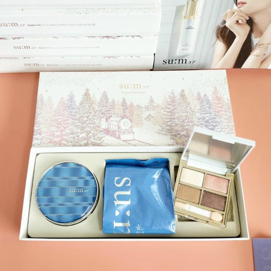 SU:M37 Water-full CC Cushion Perfect Finish Set No.1 Light Beige SPF50+/PA+++ (Cushion 15g x 2 + Eye Shadow Palette) - LMCHING Group Limited