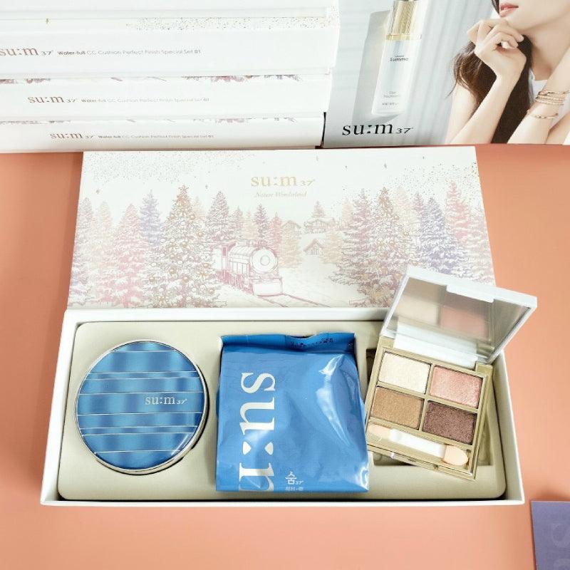 SU:M37 Water-full CC Cushion Perfect Finish Set No.1 Light Beige SPF50+/PA+++ (Cushion 15g x 2 + Eye Shadow Palette) - LMCHING Group Limited