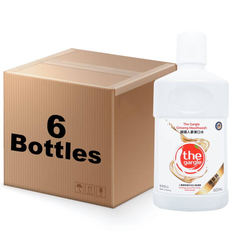 [UPSIZE] The Gargle 99.9% Sterilization Korean Ginseng Flavored Mouthwash 600ml x 6 - LMCHING Group Limited