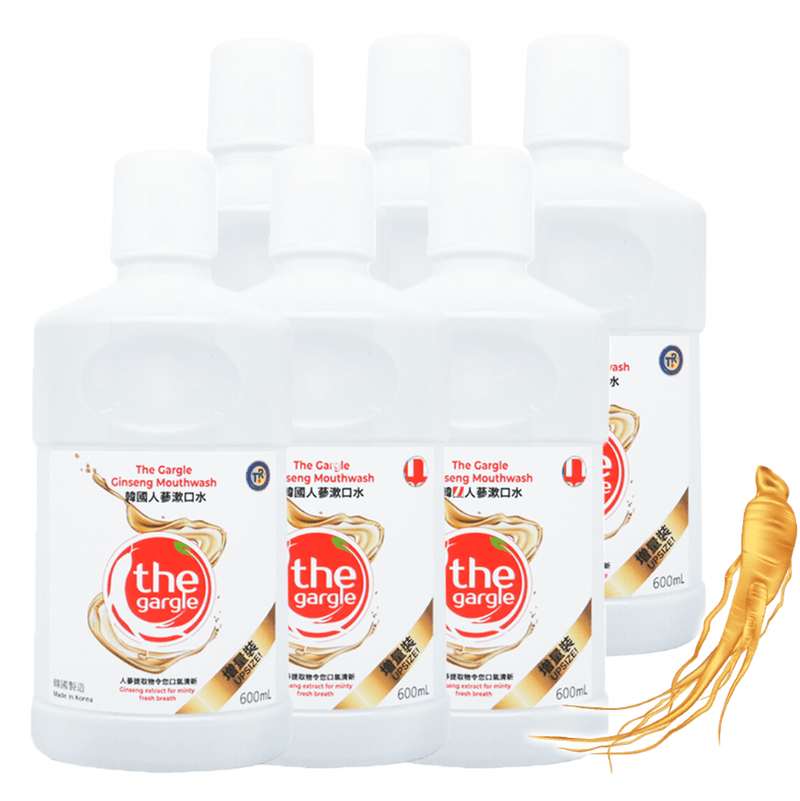 [UPSIZE] The Gargle 99.9% Sterilization Korean Ginseng Flavored Mouthwash 600ml x 6 - LMCHING Group Limited