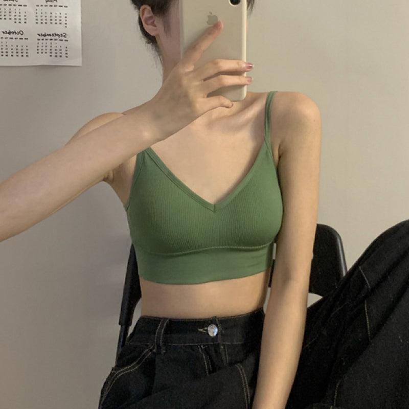 V-Neck Green Camisole Top 1pc - LMCHING Group Limited