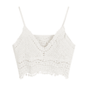 V-Neck White Knitted Camisole 1pc - LMCHING Group Limited