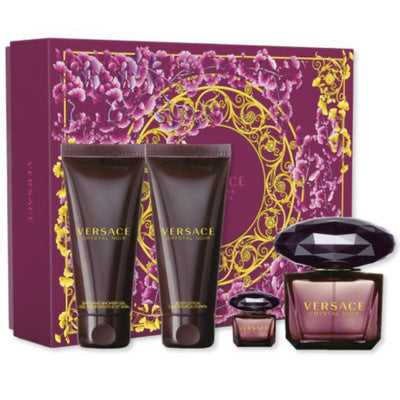 VERSACE Crystal Noir 4pcs Gift Box Set (EDT 90ml+ 5ml + Shower Gel 100ml + Body Lotion 100ml) - LMCHING Group Limited