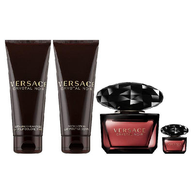 VERSACE Crystal Noir 4pcs Gift Box Set (EDT 90ml+ 5ml + Shower Gel 100ml + Body Lotion 100ml) - LMCHING Group Limited