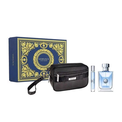 Versace Set Kotak Hadiah Pour Homme 3pcs (EDT 100ml + EDT 10ml + Trousse)