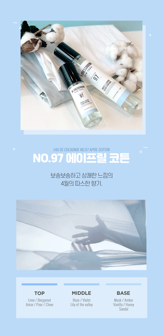 W.DRESSROOM Dress & Living Clear Perfume (No.97 April Cotton Lily) 70ml - LMCHING Group Limited