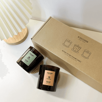 W.DRESSROOM Natural Soy Wax Perfume Candle Gift Set (150g x 2 + Coaster x 2) - LMCHING Group Limited