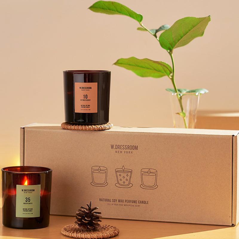W.DRESSROOM Natural Soy Wax Perfume Candle Gift Set (150g x 2 + Coaster x 2) - LMCHING Group Limited