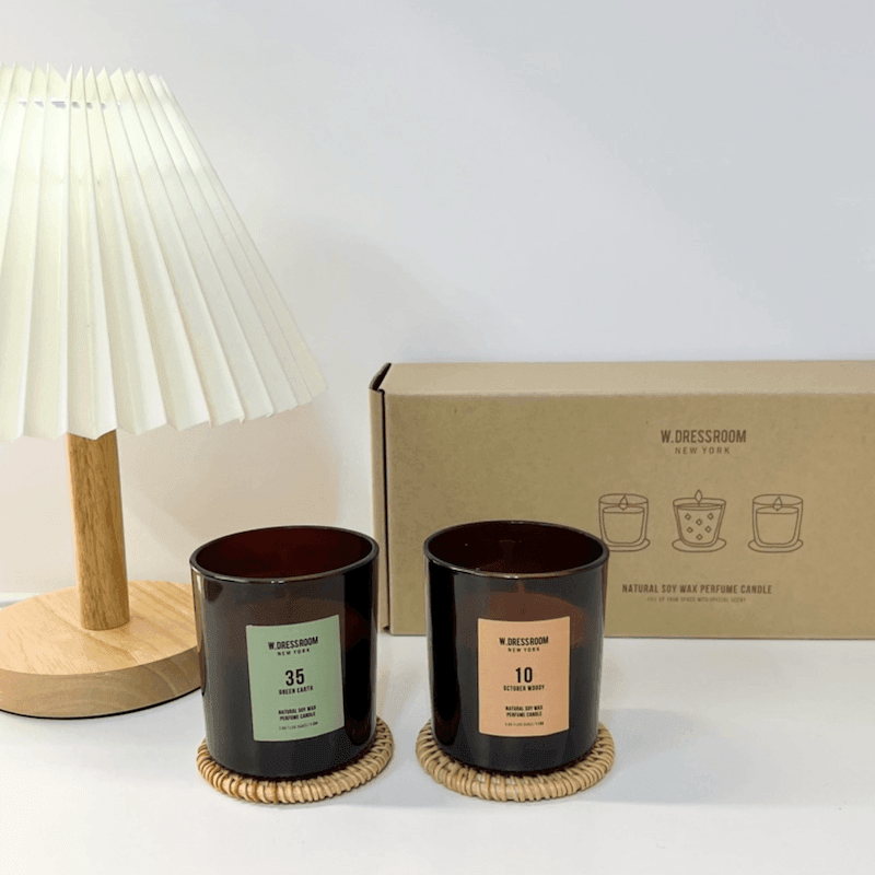 W.DRESSROOM Natural Soy Wax Perfume Candle Gift Set (150g x 2 + Coaster x 2) - LMCHING Group Limited