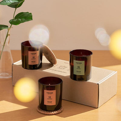 W.DRESSROOM Natural Soy Wax Perfume Candle Gift Set (150g x 2 + Coaster x 2) - LMCHING Group Limited