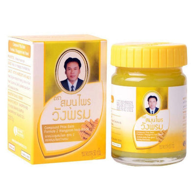 Wang Prom Thai Herbal Massage Gul balsam (Behandlar Muskelförstötningar) 50g