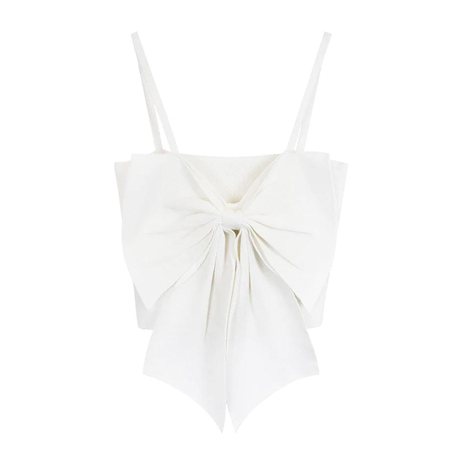 White Bow Tie Camisole 1pc - LMCHING Group Limited