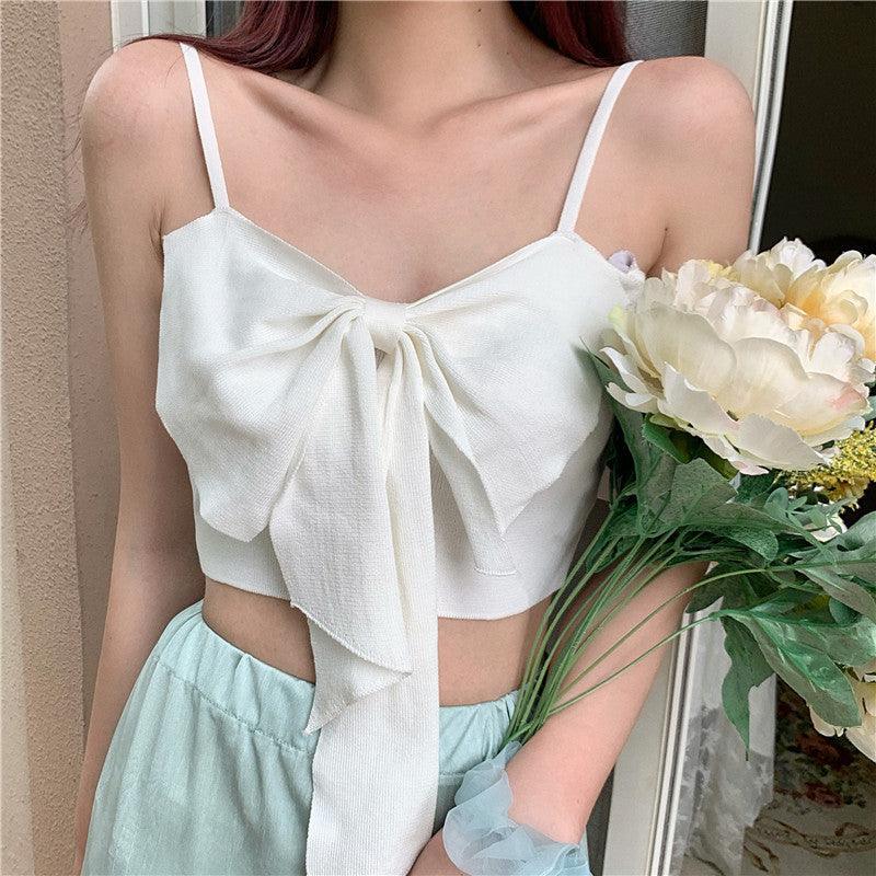 White Bow Tie Camisole 1pc - LMCHING Group Limited