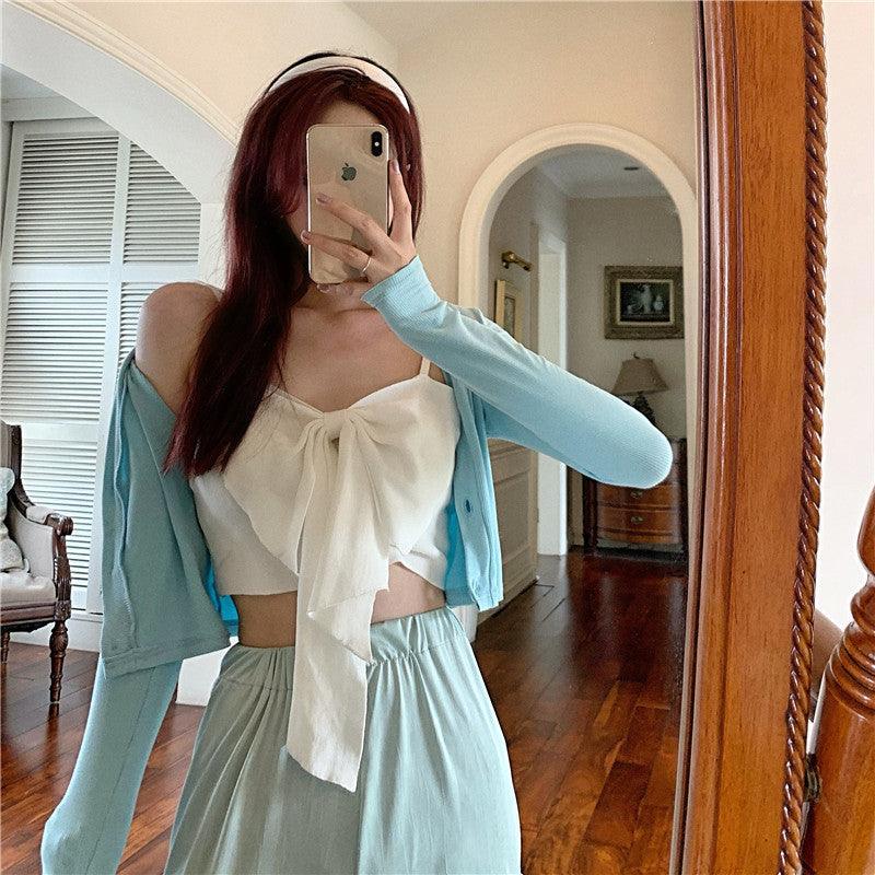 White Bow Tie Camisole 1pc - LMCHING Group Limited